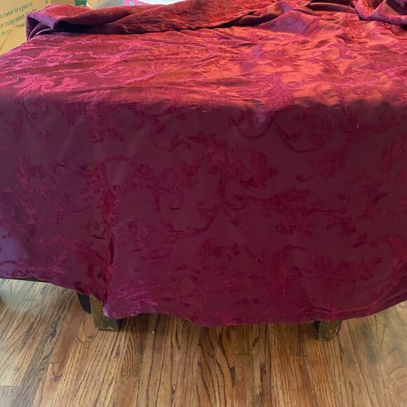 Burgundy Damask Round Tablecloth – 70" - Picture 5 of 6